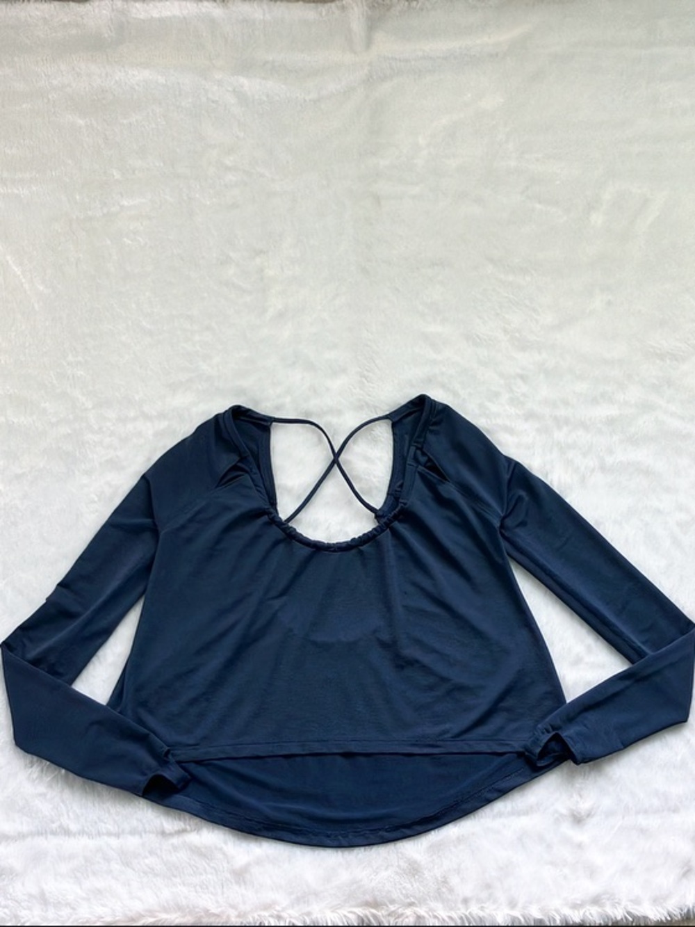 Like New Free People Movement Blue High Low Top, Size Small